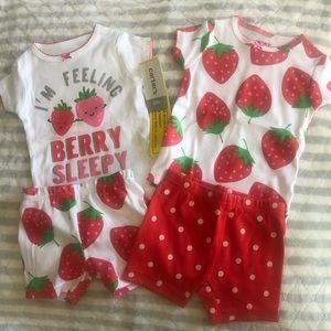 Carters 4pc Cotton Berry Print matching set.